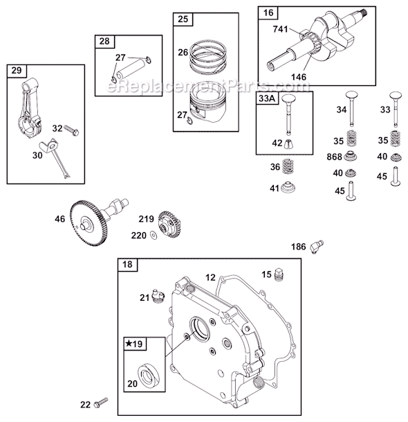 Page B Diagram and Parts List for 19B400SERIES  Briggs and Stratton Engine